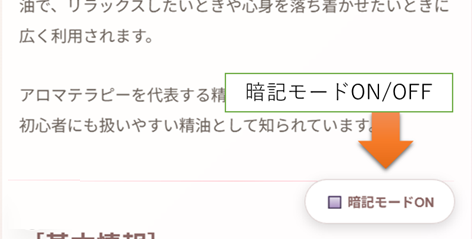 暗記モードの例